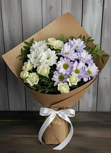 Букет цветов из:  Хризантемы и Розы в Весьегонске