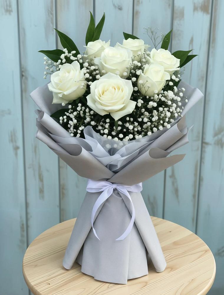 Букет из белых роз в Весьегонске Букет цветов из: Розы в Весьегонске
